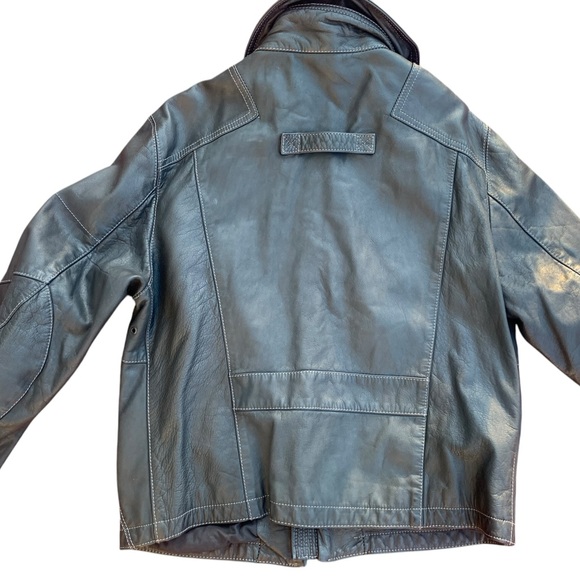 Barney’s Co-Op Black Motorcycle Bomber Leather Jacket Men’s Size XL - Picture 5 of 8